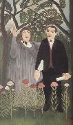 Henri Rousseau Portrait of Guillaume Apollinaire and Marie Laurencin with Poet's Narcissus painting